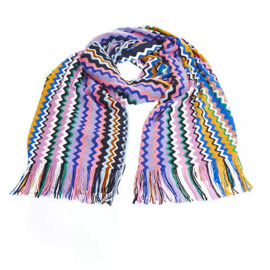 Geometric Pattern Fringed Luxury Scarf