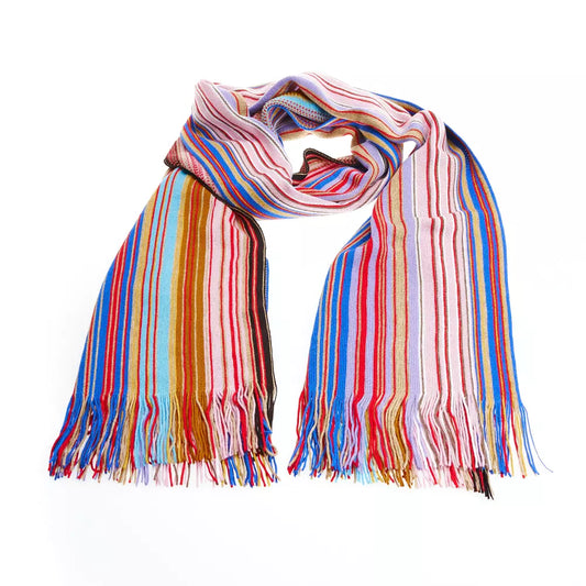 Geometric Pattern Fringed Scarf in Vivid Tones