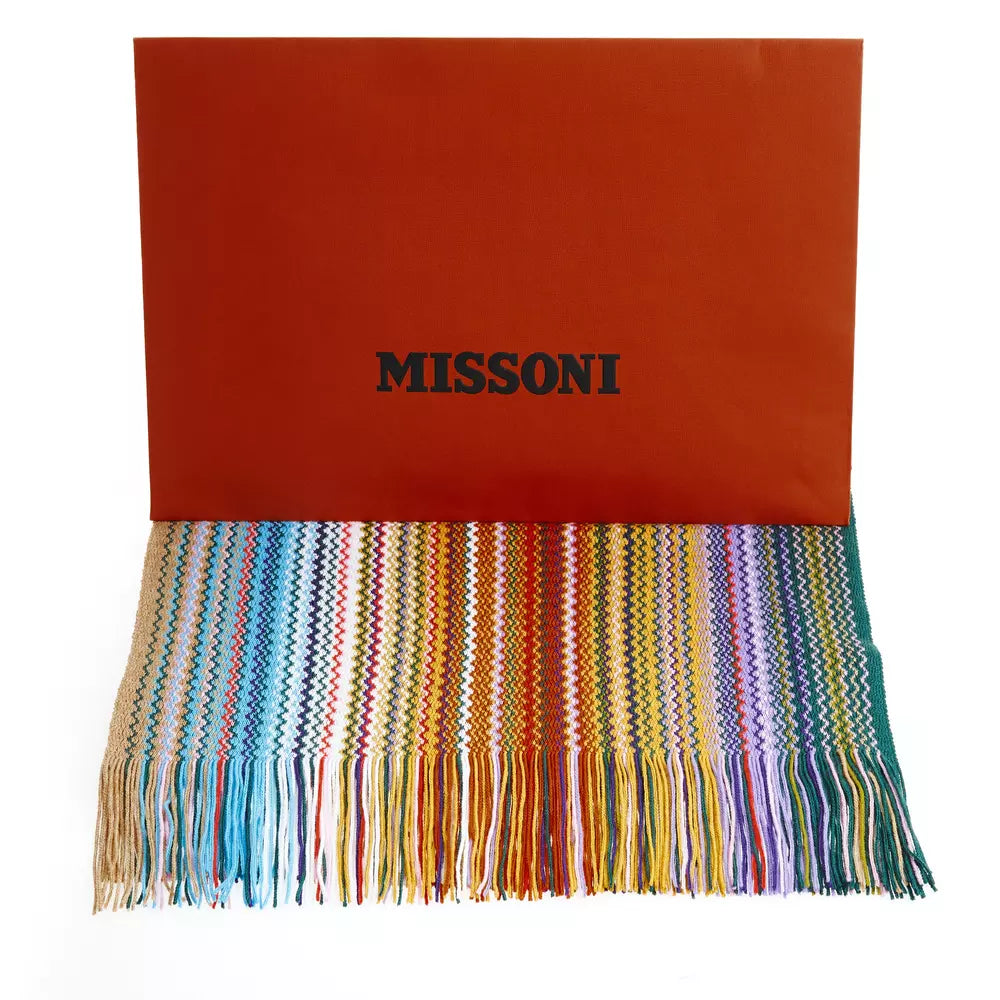 Geometric Pattern Fringed Scarf