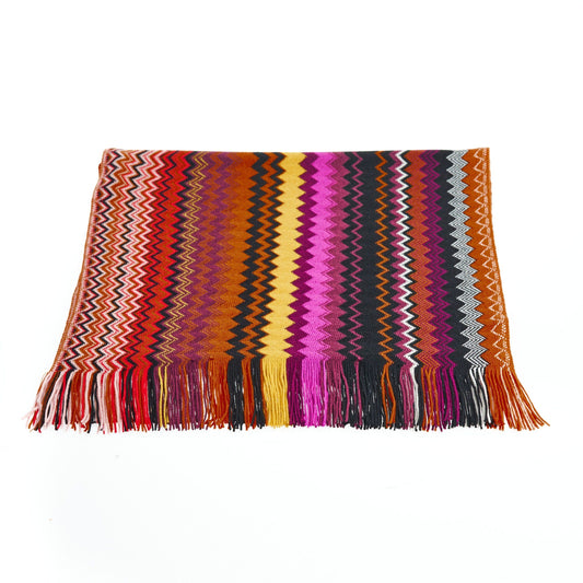 Geometric Pattern Fringed Scarf in Vibrant Hues