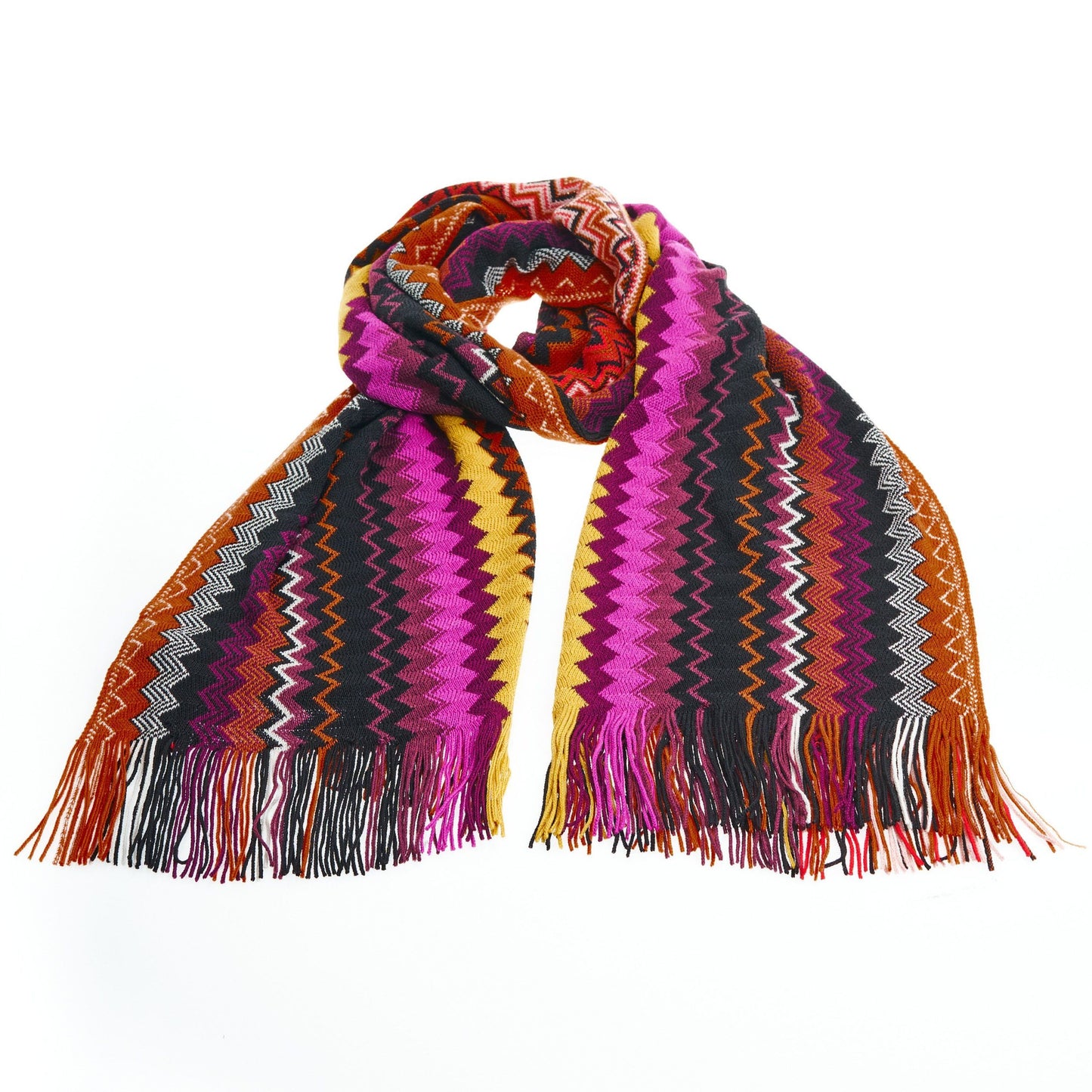 Geometric Fringed Luxury Scarf
