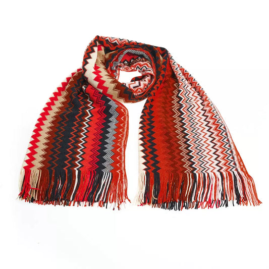 Geometric Fringe Scarf in Vivid Hues