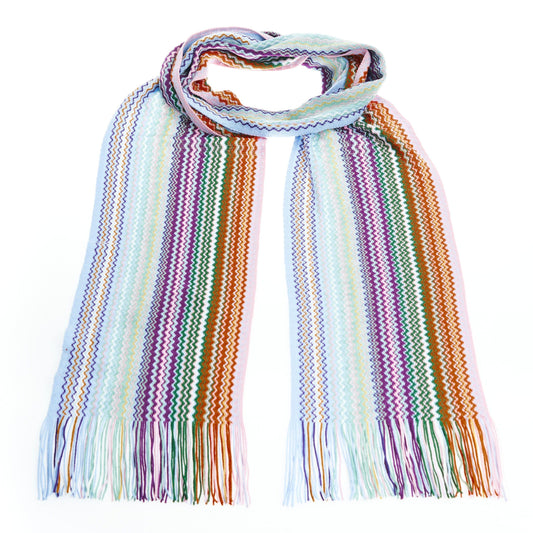 Geometric Fringe Scarf in Multicolor