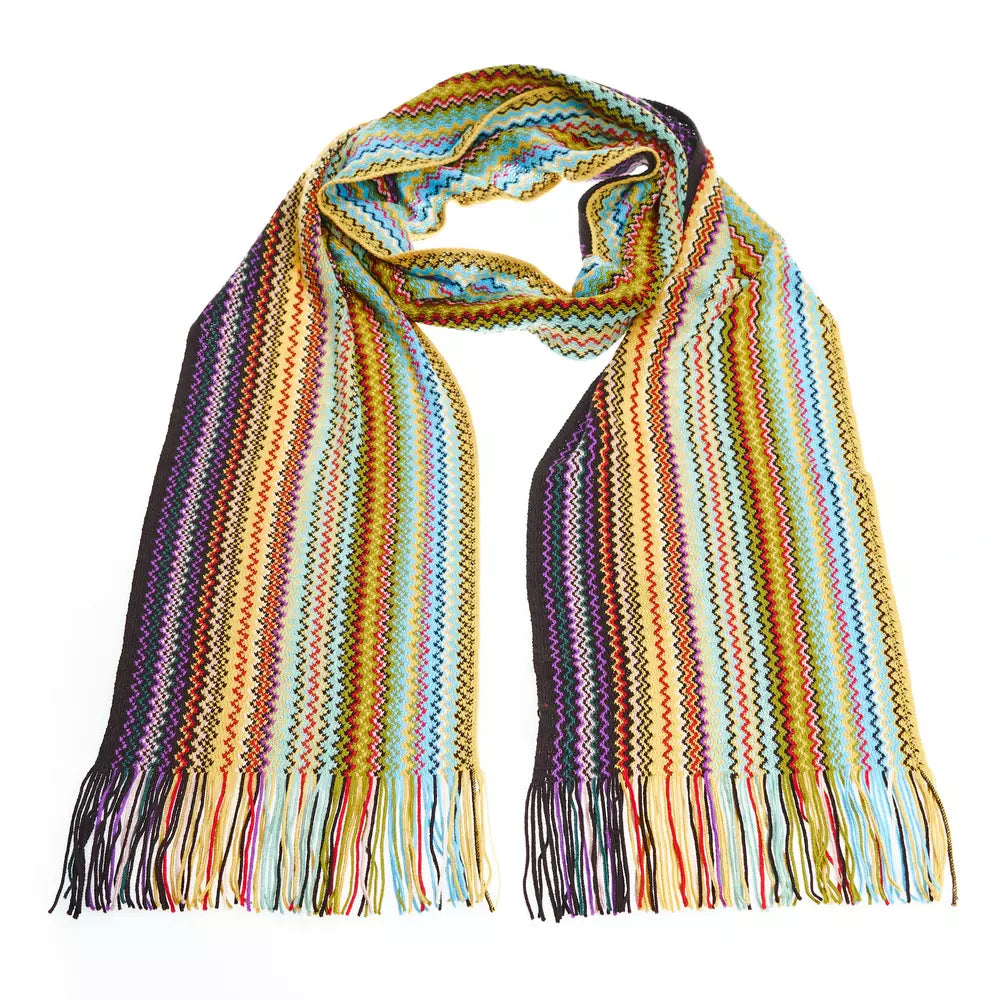 Geometric Pattern Luxe Fringed Scarf