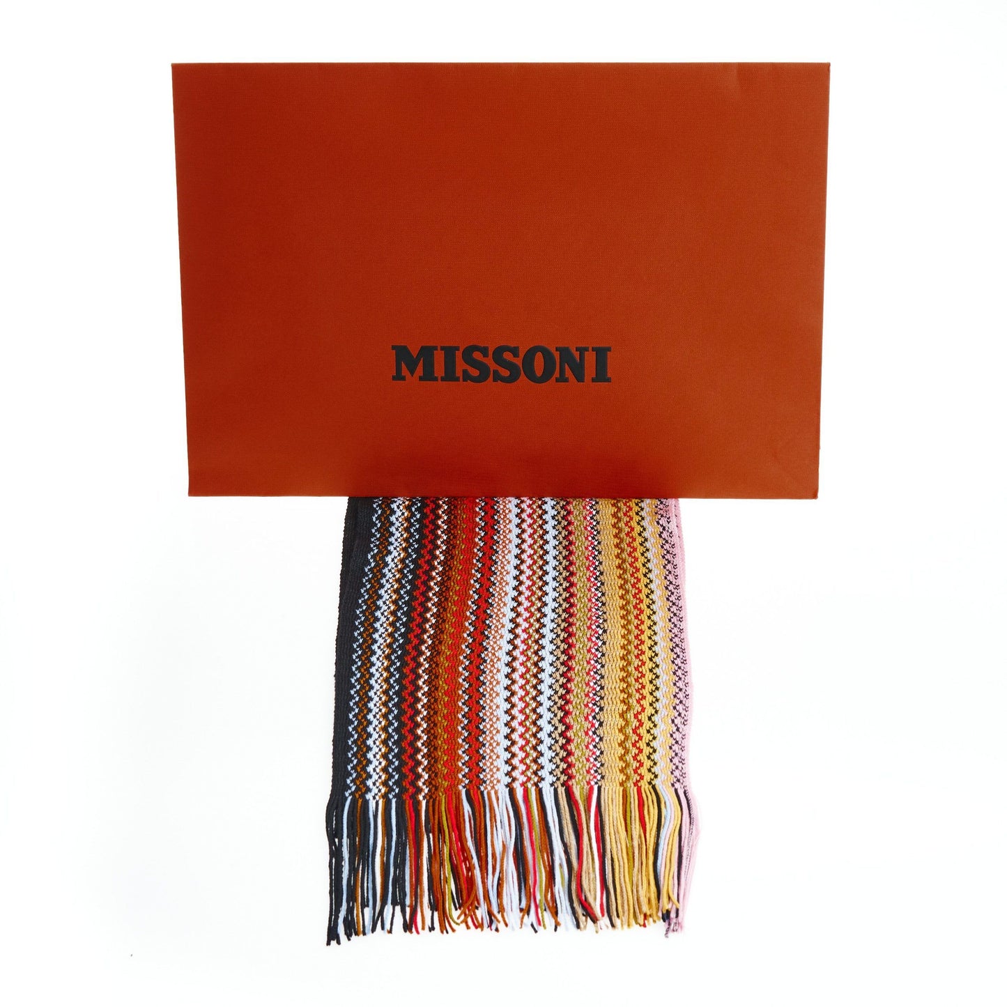 Chic Geometric Patterned Scarf with Fringes
