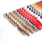 Geometric Pattern Fringe Scarf in Vivid Tones