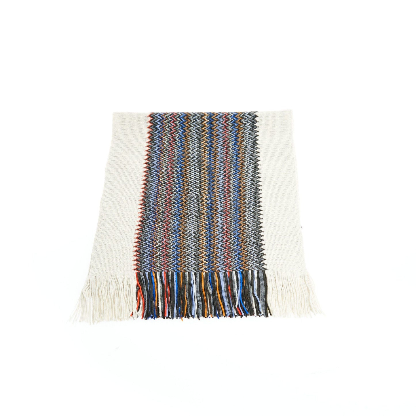 Geometric Fringed Scarf in Vivid Hues