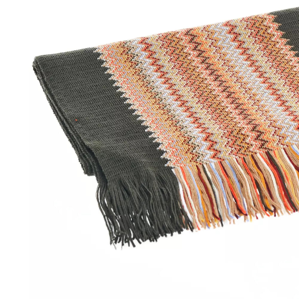 Geometric Fringe Scarf in Vibrant Hues