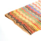 Geometric Pattern Fringe Scarf in Vibrant Hues
