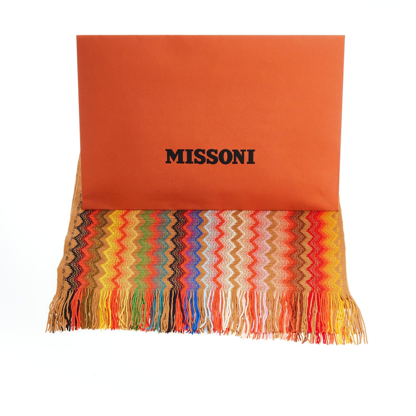 Geometric Pattern Fringe Scarf in Vibrant Hues