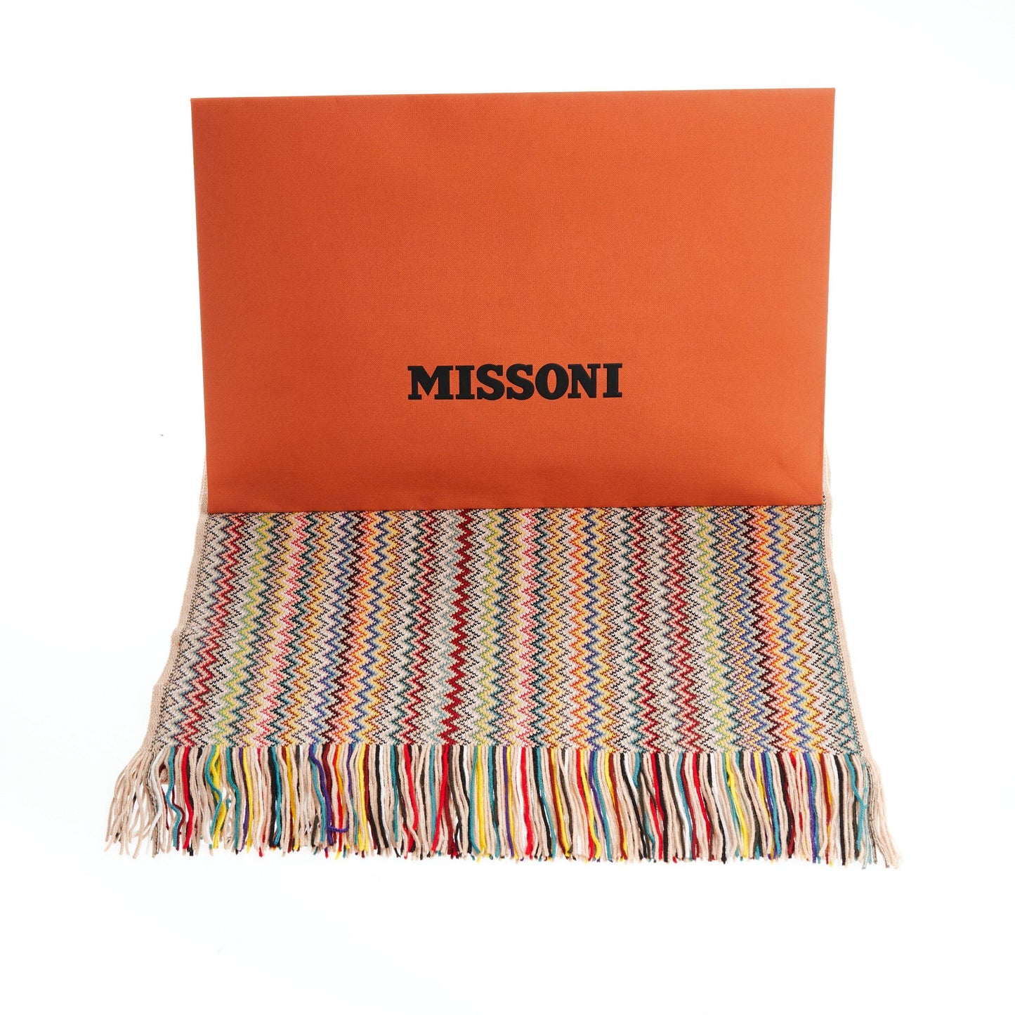 Geometric Fringed Scarf in Vivid Multicolor