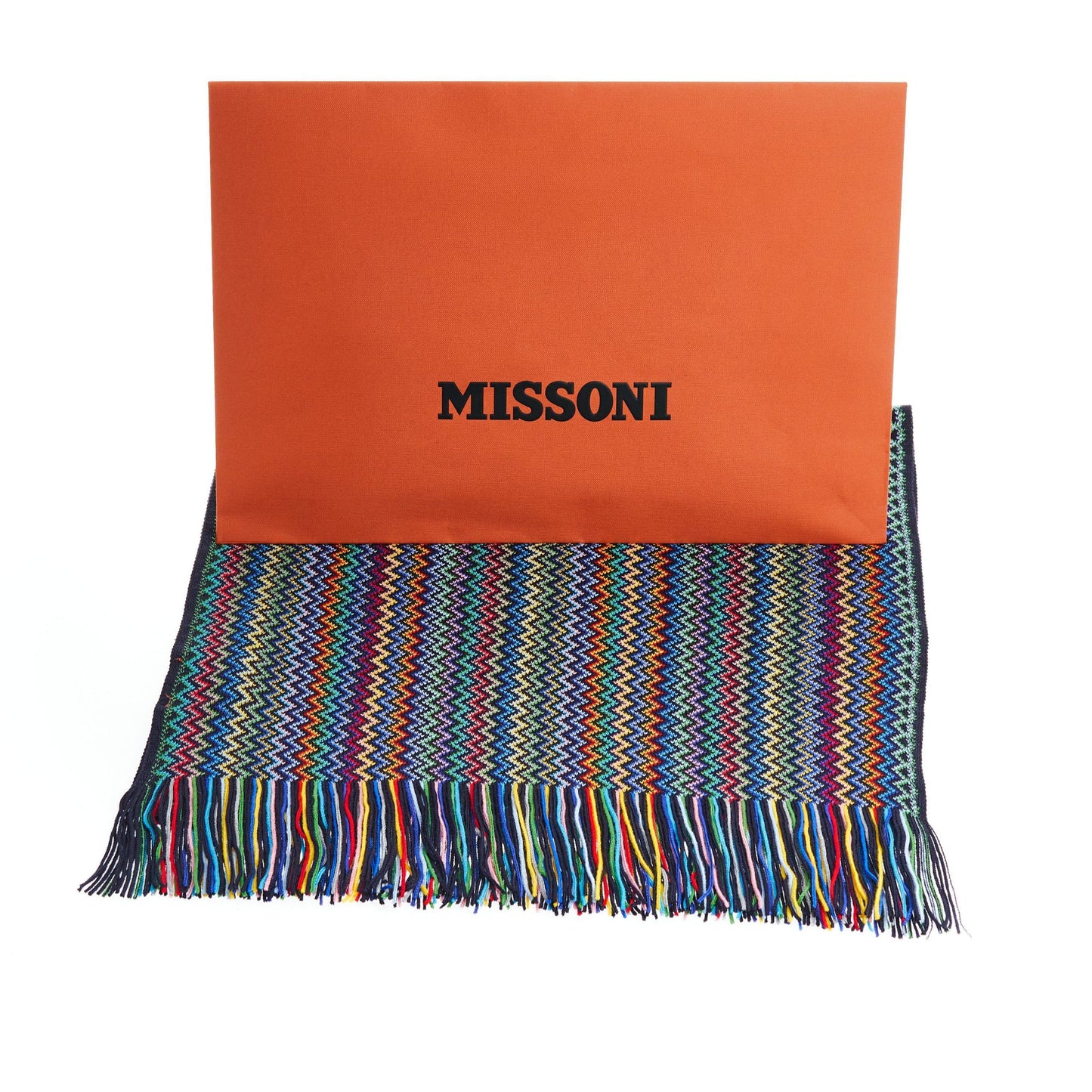 Geometric Pattern Fringed Scarf
