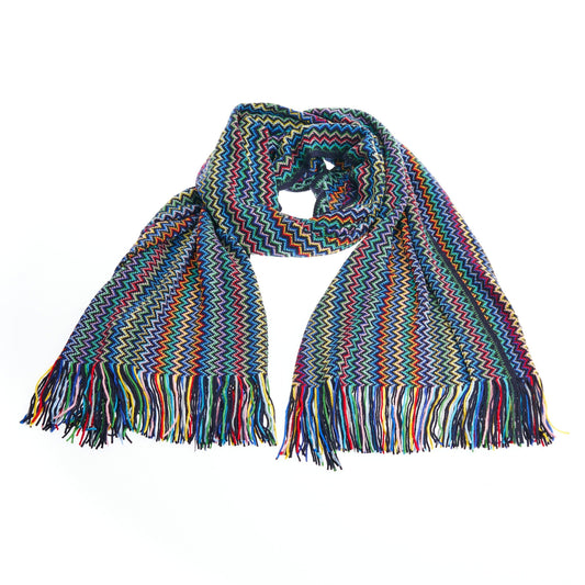 Geometric Pattern Fringed Scarf
