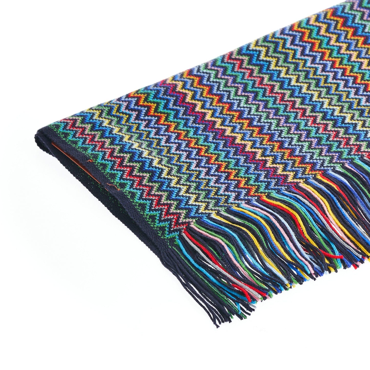 Geometric Pattern Fringed Scarf