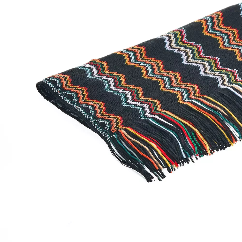 Geometric Patterned Fringe Scarf