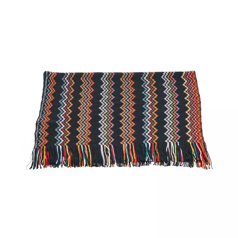 Geometric Patterned Fringe Scarf
