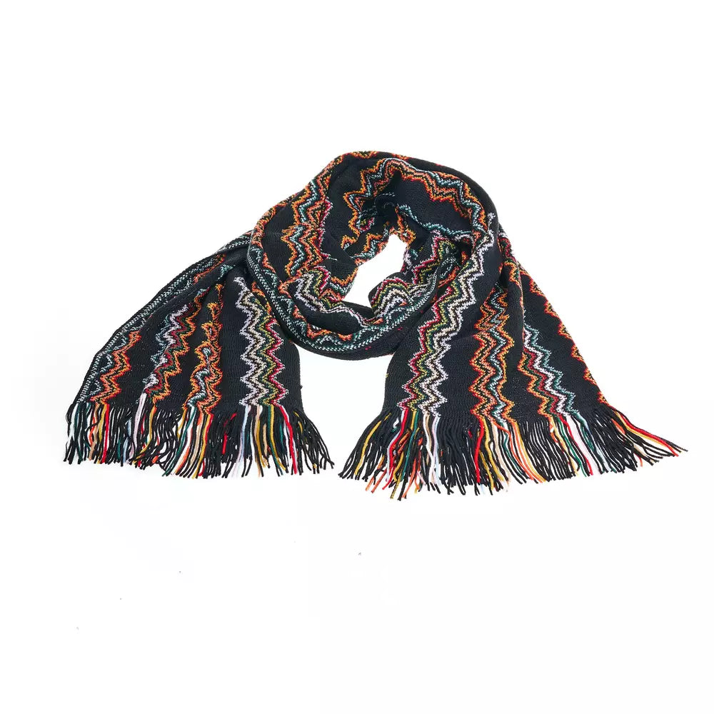 Geometric Patterned Fringe Scarf
