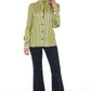 Elegant Striped Jewel-Sleeve Shirt