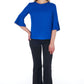 Elegant Blue Flared-Sleeve Blouse