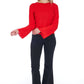 Chic Red Blouse with Flared Sleeves