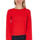 Chic Red Blouse with Flared Sleeves