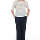 Chic White Perforated Faux-Leather Blouse