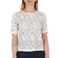 Chic White Perforated Faux-Leather Blouse