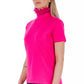 Chic Pink Lace-Back High Neck Tee