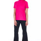 Chic Pink Lace-Back High Neck Tee