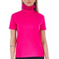 Chic Pink Lace-Back High Neck Tee