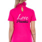 Chic Pink Lace-Back High Neck Tee