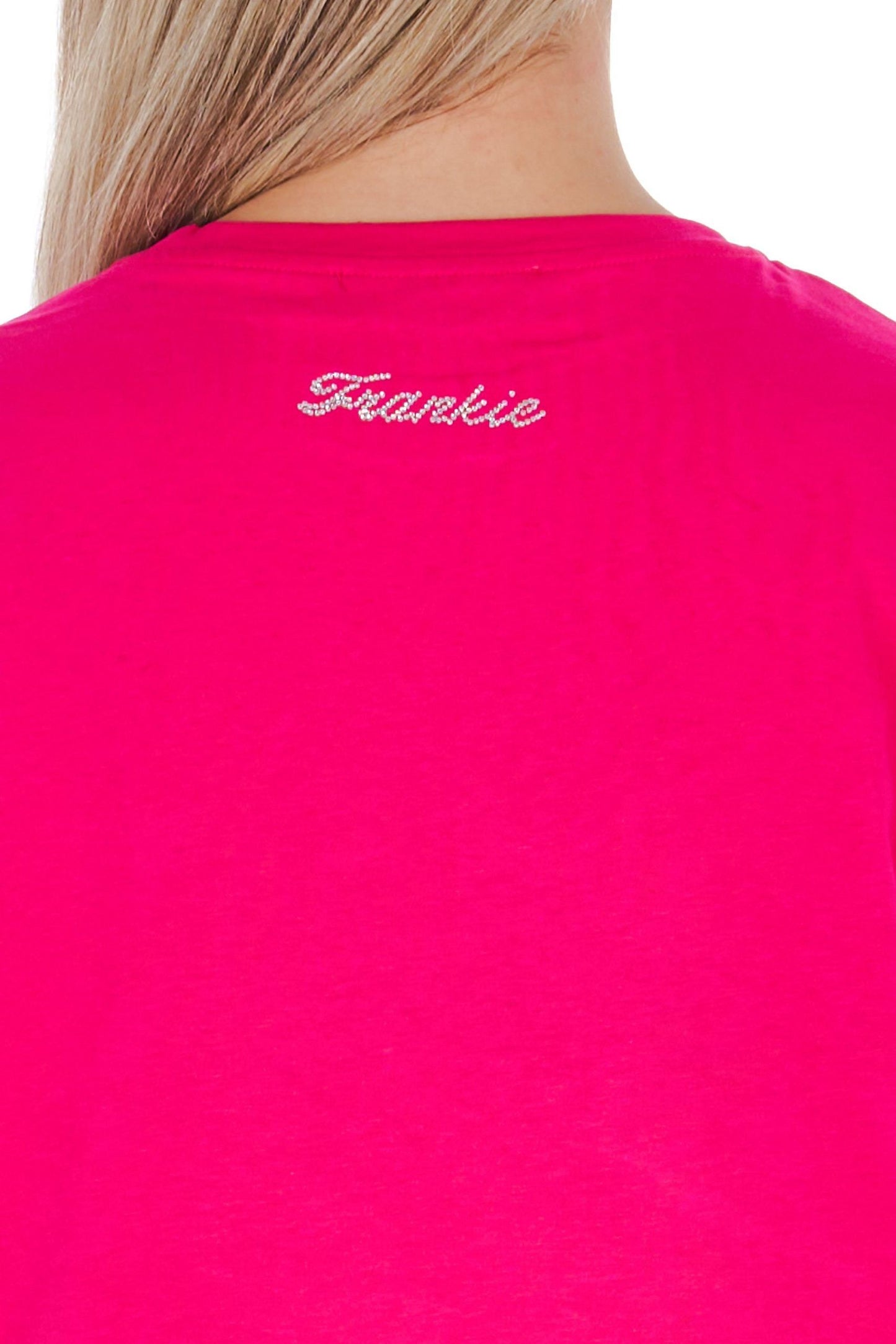 Oversized Feathered Hem Pink Tee