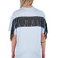 Chic Oversized Tee with Studded Fringe Detail