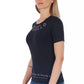 Sleek Black Cotton Blend Tee with Front Print