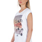 Chic White Front Print Tee