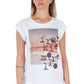 Chic White Front Print Tee
