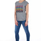 Chic Gray Printed Cotton Tee