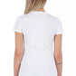 Elegant V-Neck Tee with Chic Front Print