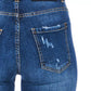 Chic Worn Wash Denim Jeans for Sophisticated Style