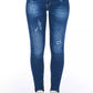 Chic Worn Wash Denim Jeans for Sophisticated Style