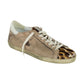 Tan Leopard Distressed Superstar Sneakers