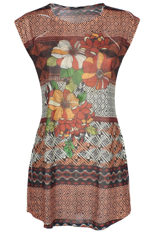 Sleeveless Mini Dress with Sublimatic Print