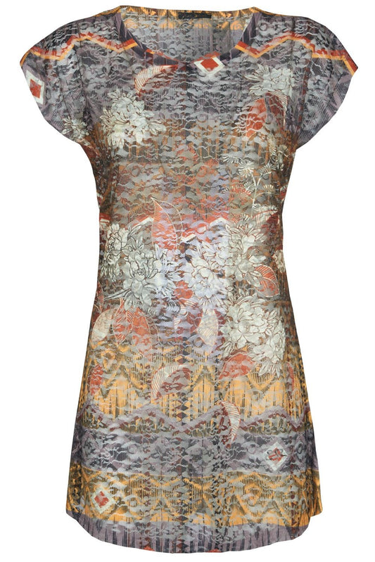 Chic Brown Sublimation Print Dress