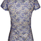 Chic Blue Sublimation Print Tee for Women