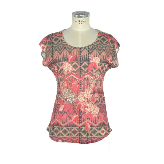 Chic Pink Boat Neckline Kimono Sleeve Tee