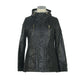 Elegant Hooded Black Jacket with Drawstring Waist