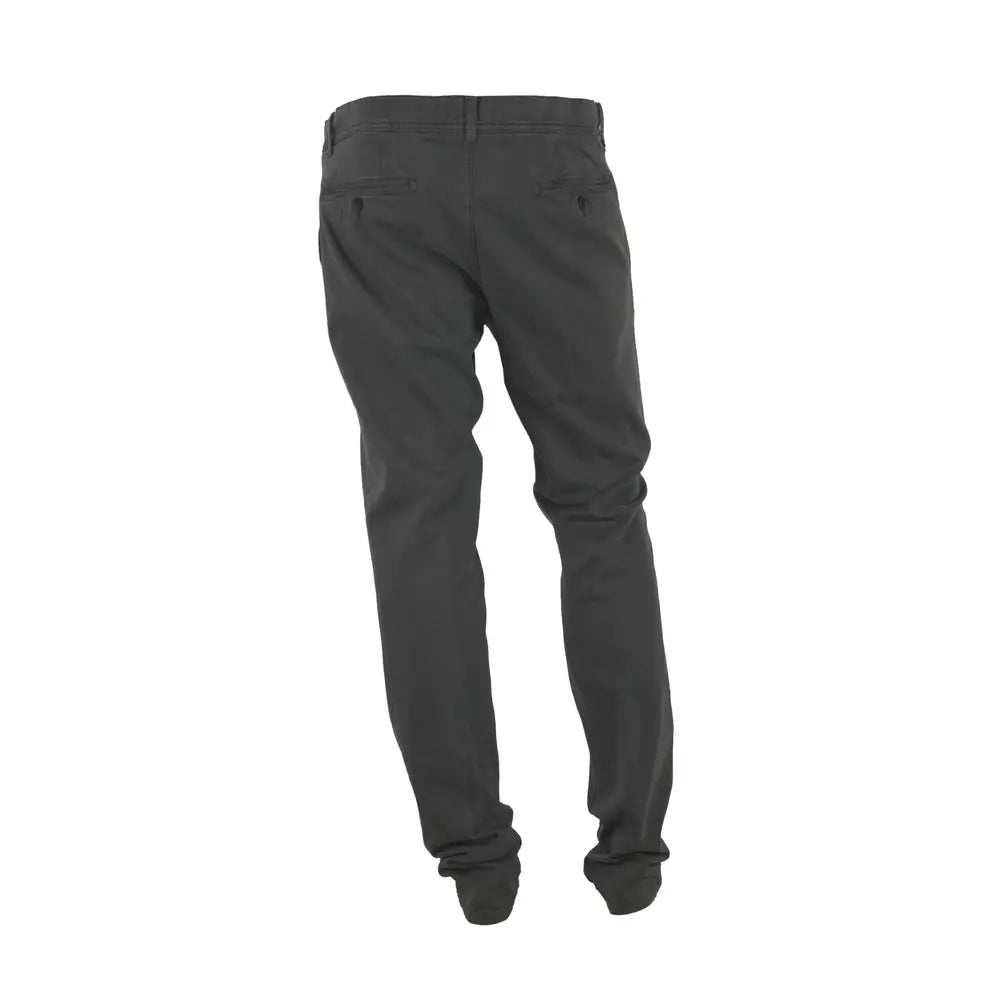 Elegant Gray Italian Cotton Trousers
