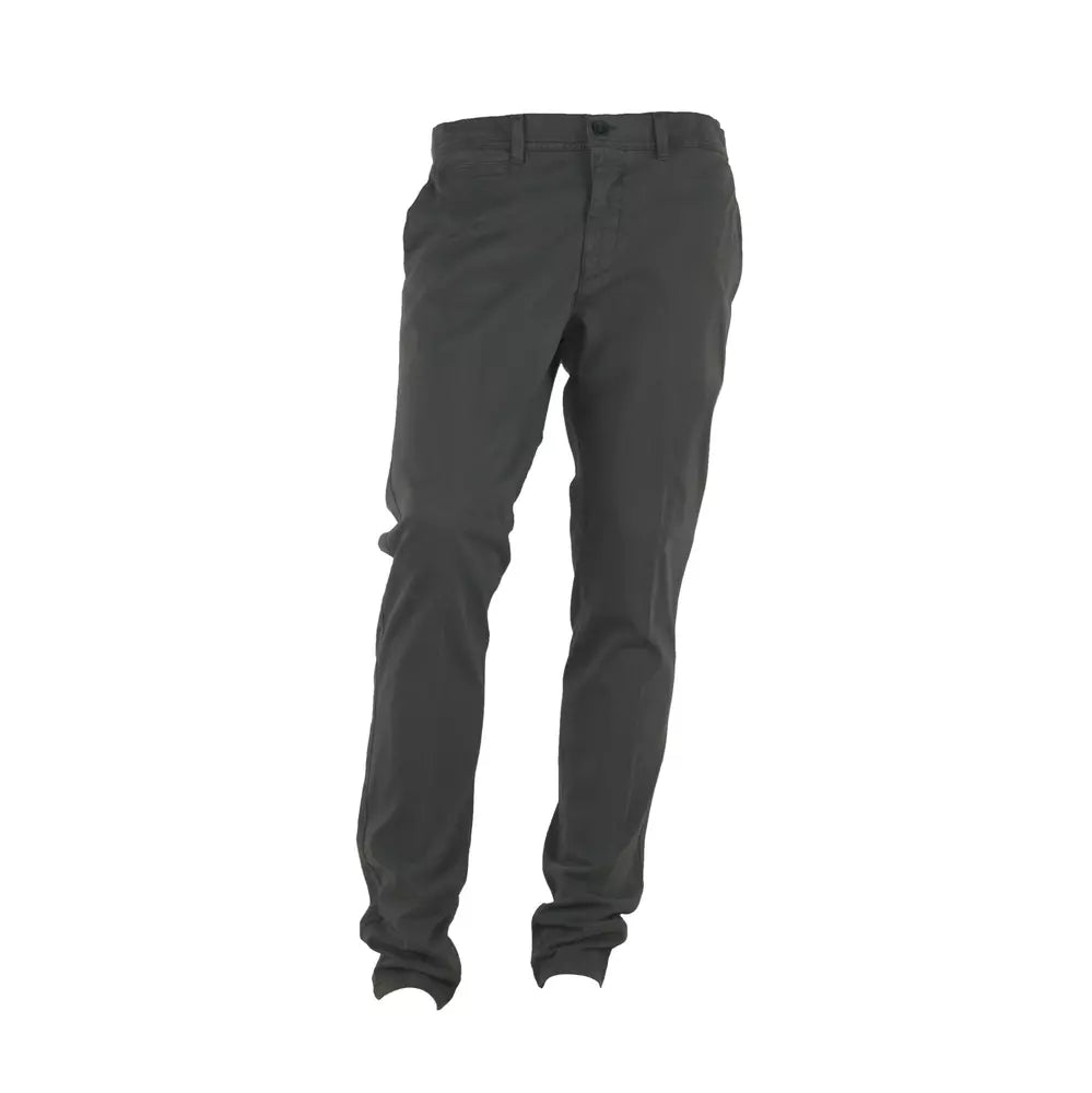 Elegant Gray Italian Cotton Trousers