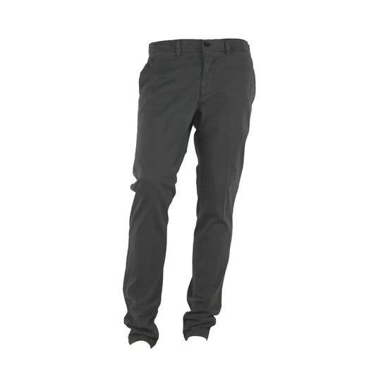 Elegant Gray Italian Cotton Trousers