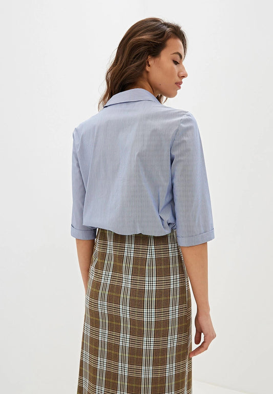 Elegant Tartan Detail Long Dress
